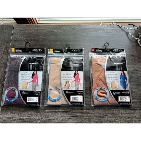 JOCKEY ESSENTIALS NWT women’s nude and maroon seam free slimming bundle of under - Picture 2 of 14